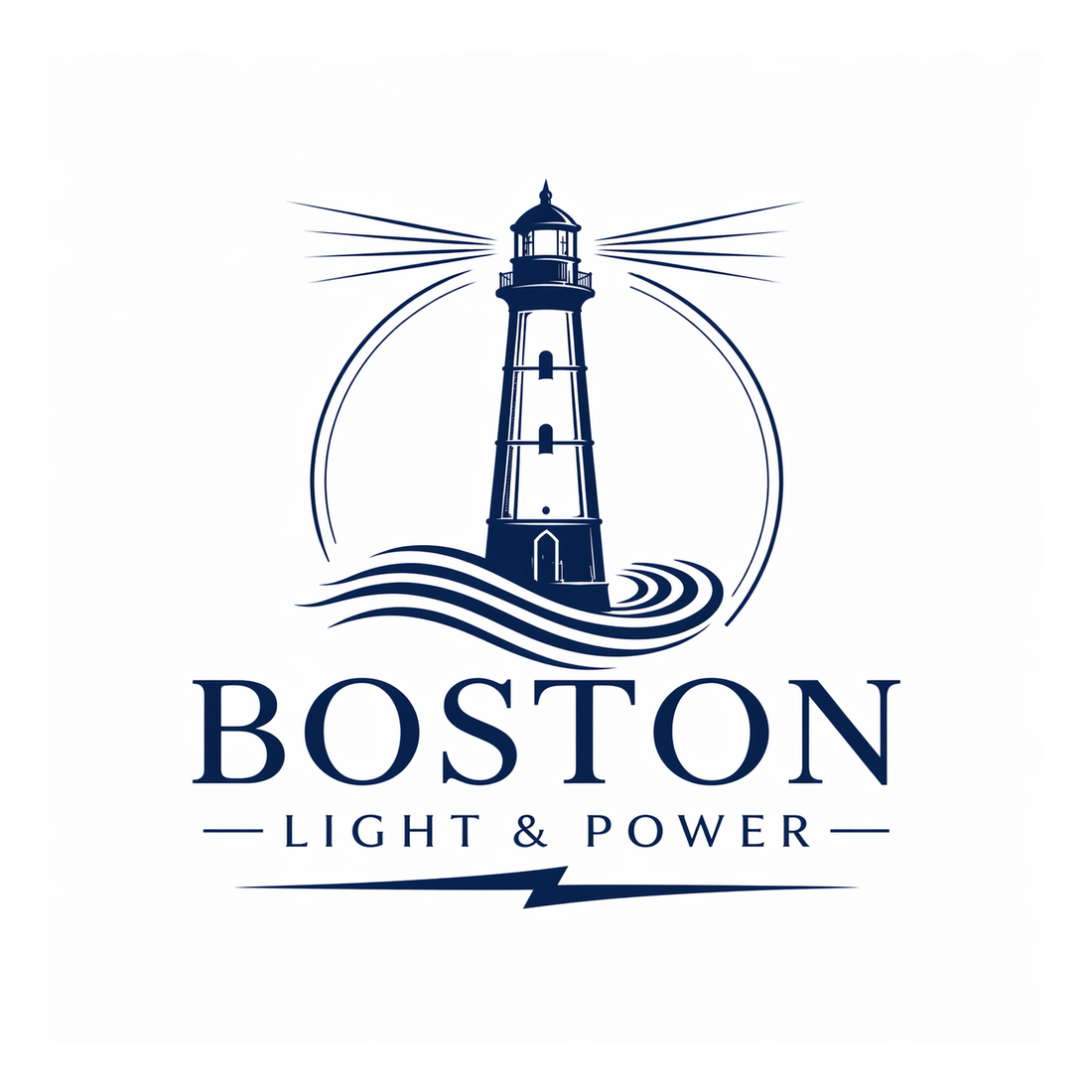 Boston Light & Power lighthouse logo